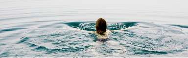 image of someone swimming in deep water